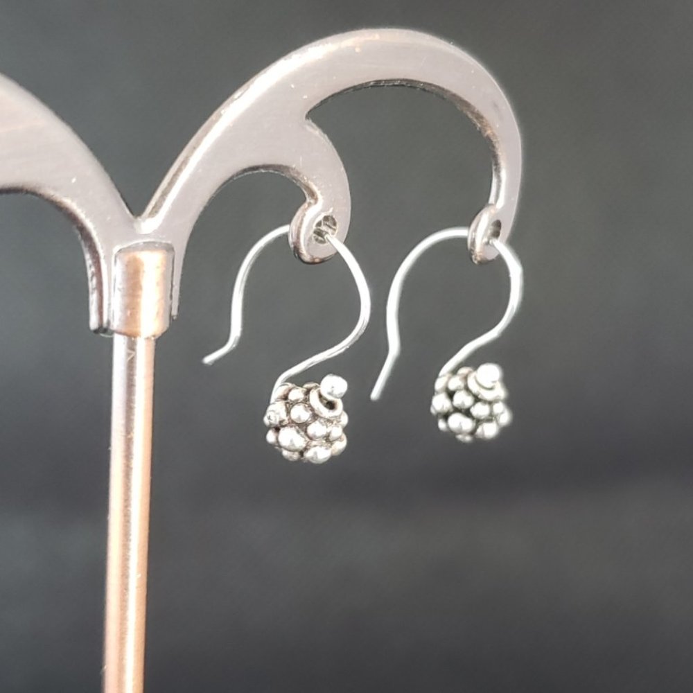 Dainty Silver Ball Earrings Handmade